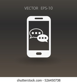 mobile chatting icon. vector illustration