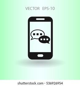 mobile chatting icon. vector illustration