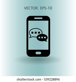 mobile chatting icon. vector illustration