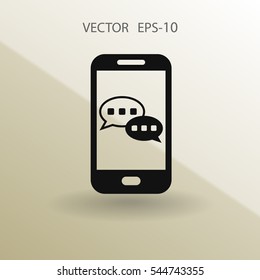 mobile chatting icon. vector illustration