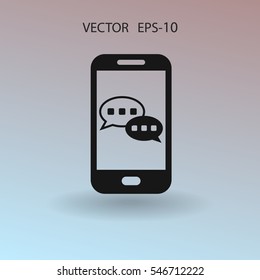 mobile chatting icon. vector illustration