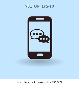 mobile chatting icon. vector illustration