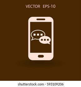 mobile chatting icon. vector illustration
