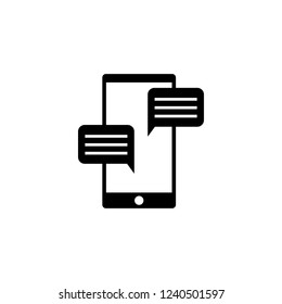 Mobile chatting icon.Mobile Phone Representing Web Chatting And Dialog.