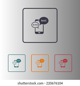 Mobile chatting icon.Mobile Phone Representing Web Chatting And Dialog.