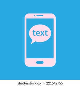 Mobile chatting icon.Mobile Phone Representing Web Chatting And Dialog.