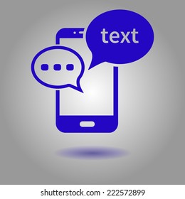 Mobile chatting icon.Mobile Phone Representing Web Chatting And Dialog.