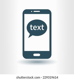 Mobile chatting icon.Mobile Phone Representing Web Chatting And Dialog.