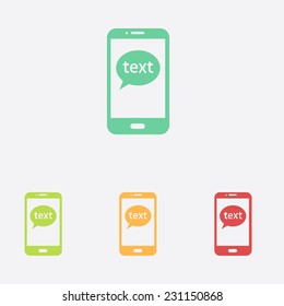 Mobile chatting icon.Mobile Phone Representing Web Chatting And Dialog.