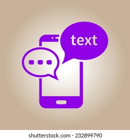 Mobile chatting icon.Mobile Phone Representing Web Chatting And Dialog.