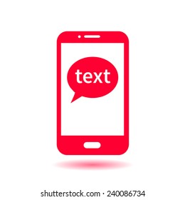 Mobile chatting icon.Mobile Phone Representing Web Chatting And Dialog.