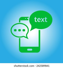 Mobile chatting icon.Mobile Phone Representing Web Chatting And Dialog.