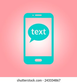 Mobile chatting icon.Mobile Phone Representing Web Chatting And Dialog.