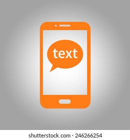 Mobile chatting icon.Mobile Phone Representing Web Chatting And Dialog.