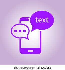 Mobile chatting icon.Mobile Phone Representing Web Chatting And Dialog.