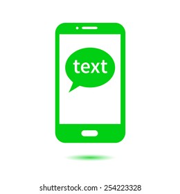 Mobile chatting icon.Mobile Phone Representing Web Chatting And Dialog.