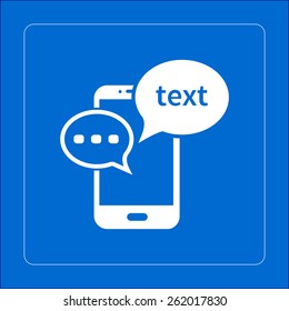 Mobile chatting icon.Mobile Phone Representing Web Chatting And Dialog.