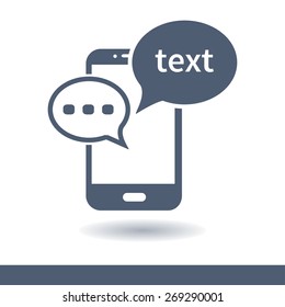 Mobile chatting icon.Mobile Phone Representing Web Chatting And Dialog.