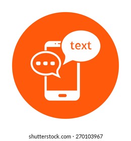 Mobile chatting icon.Mobile Phone Representing Web Chatting And Dialog.