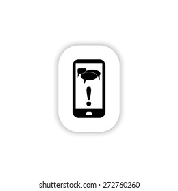 Mobile chatting icon.Mobile Phone Representing Web Chatting And Dialog icon on a white background with shadow 