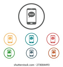 Mobile chatting icon.Mobile Phone Representing Web Chatting And Dialog.