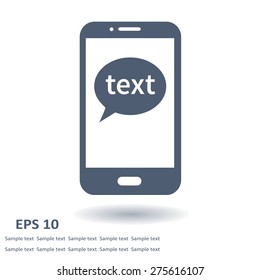 Mobile chatting icon.Mobile Phone Representing Web Chatting And Dialog.