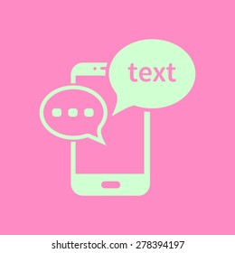 Mobile chatting icon.Mobile Phone Representing Web Chatting And Dialog.