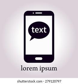 Mobile chatting icon.Mobile Phone Representing Web Chatting And Dialog.