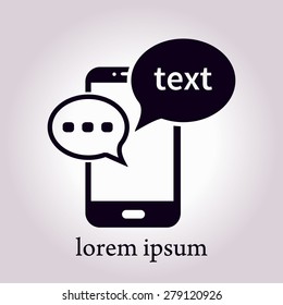 Mobile chatting icon.Mobile Phone Representing Web Chatting And Dialog.