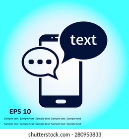 Mobile chatting icon.Mobile Phone Representing Web Chatting And Dialog.