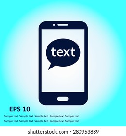 Mobile chatting icon.Mobile Phone Representing Web Chatting And Dialog.