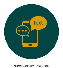 Mobile chatting icon.Mobile Phone Representing Web Chatting And Dialog.
