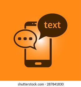 Mobile chatting icon.Mobile Phone Representing Web Chatting And Dialog.