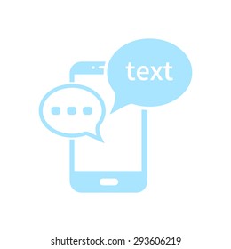 Mobile chatting icon.Mobile Phone Representing Web Chatting And Dialog.