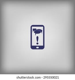 Mobile chatting icon.Mobile Phone Representing Web Chatting And Dialog icon 