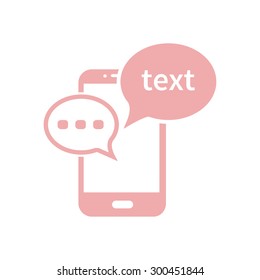 Mobile chatting icon.Mobile Phone Representing Web Chatting And Dialog.