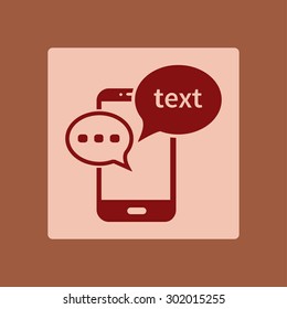 Mobile chatting icon.Mobile Phone Representing Web Chatting And Dialog.