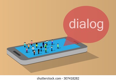 Mobile chatting icon.Mobile Phone Representing Web Chatting And Dialog.