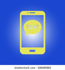 Mobile chatting icon.Mobile Phone Representing Web Chatting And Dialog.