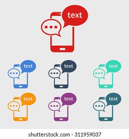 Mobile chatting icon.Mobile Phone Representing Web Chatting And Dialog.