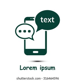 Mobile chatting icon.Mobile Phone Representing Web Chatting And Dialog.