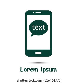 Mobile chatting icon.Mobile Phone Representing Web Chatting And Dialog.