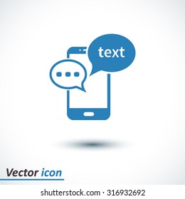 Mobile chatting icon.Mobile Phone Representing Web Chatting And Dialog.