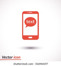 Mobile chatting icon.Mobile Phone Representing Web Chatting And Dialog.