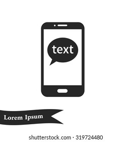 Mobile chatting icon.Mobile Phone Representing Web Chatting And Dialog.
