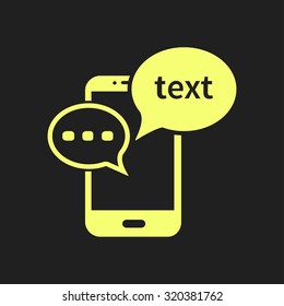 Mobile chatting icon.Mobile Phone Representing Web Chatting And Dialog.
