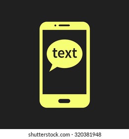 Mobile chatting icon.Mobile Phone Representing Web Chatting And Dialog.