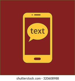 Mobile chatting icon.Mobile Phone Representing Web Chatting And Dialog.
