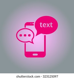 Mobile chatting icon.Mobile Phone Representing Web Chatting And Dialog.