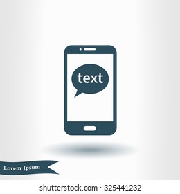 Mobile chatting icon.Mobile Phone Representing Web Chatting And Dialog.